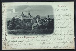 Mondschein-AK Kyburg bei Winterthur, Tei
