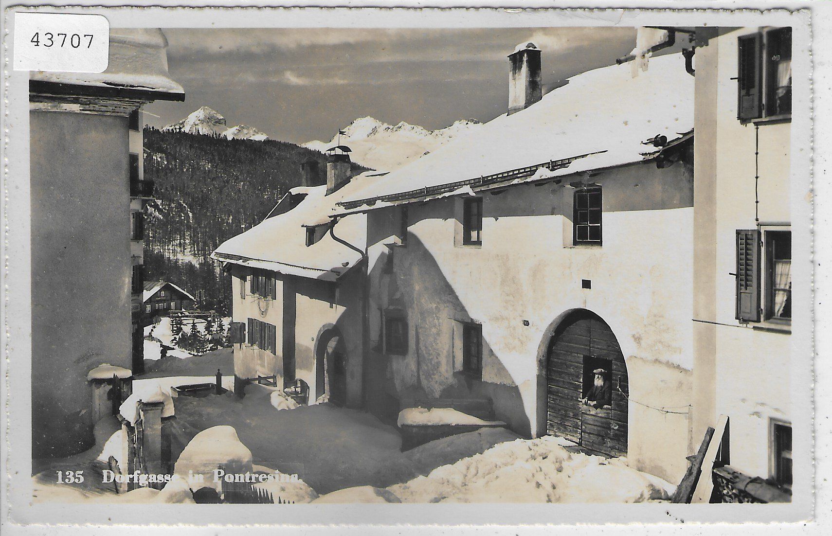 Cartes postales: Pontresina - Dorfgasse im Winter – D'occasion à Ettingen par Kartenplanet