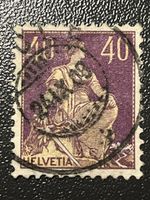 Helvetia assise avec épée 40ct, 1908 avec cachet!!