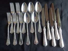 * 15 X COUVERTS D'ENTREE JEZLER MUGUET ARGENT 800 COMME NEUF