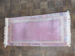 N3 Orientteppich handgeknüpft hell Rosa 140x70cm