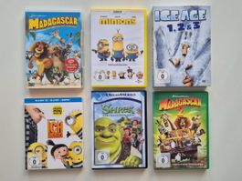 DVD Set: Madagascar, Ice Age, Minions, Shrek