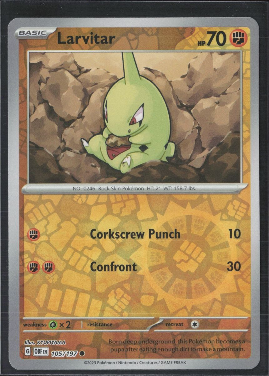 Pokémon Sammelbilder & Trading cards: POKÉMON / Larvitar / Obsidian Flames / Reverse 🇺🇸 – Gebraucht aus Herzogenbuchsee von TCG-HQ