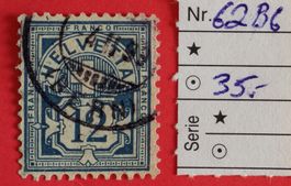 2551d) 62Bb, Ziffermarke blau Rundstempel Kt. 35.-