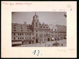 Fotografie Eger, Marktplatz und Rathaus,