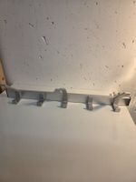 Garderobenleiste Alu, 5 Haken, modern, Wandmontage