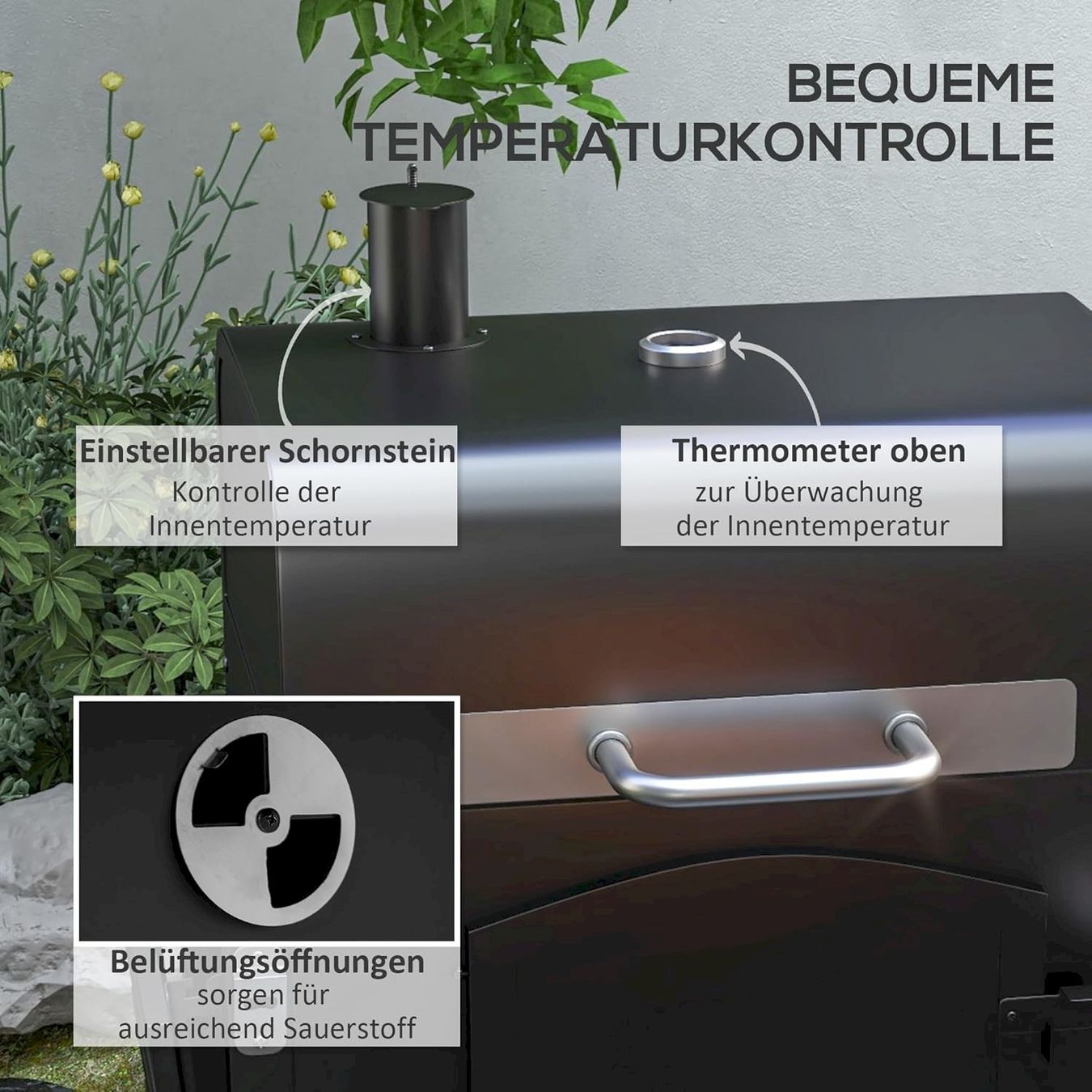 Griglie: Holzkohlegrill BBQ-Grill Smoker – Nuovo e nell'imballaggio originale da Bottighofen venduto da zaap 4