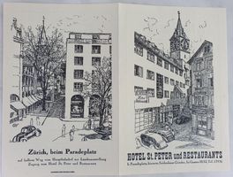 Zürich, Werbebroschüre Hotel St. Peter,  1939