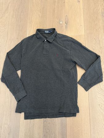 Polo Ralph Lauren Herren Poloshirt Langarm Grau, Grösse M