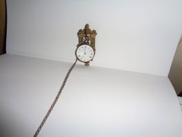 Antiker Wandtaschenuhrenhalter Bronze