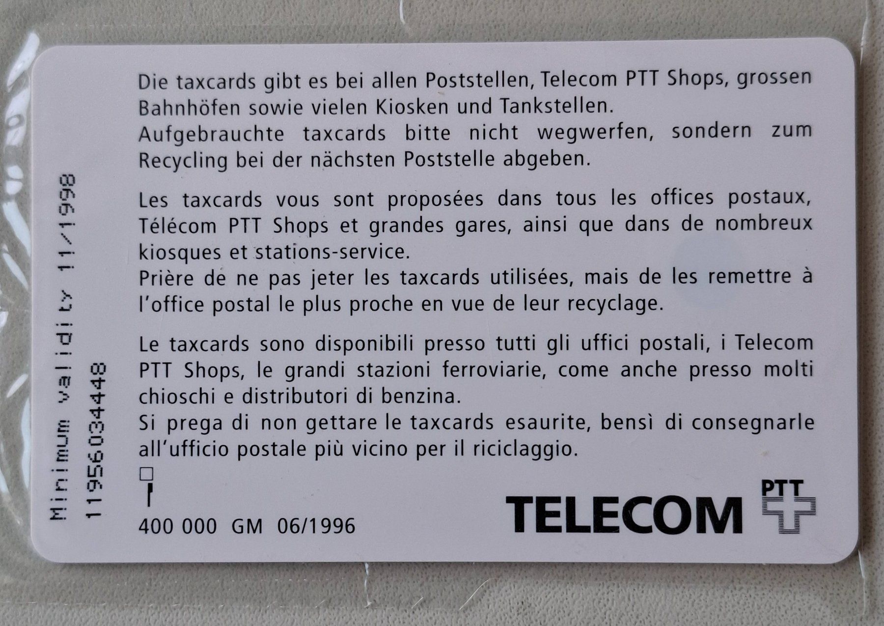 Telefon- & Taxkarten: taxcard Olten – Neu und originalverpackt aus Grenchen von Schlussliecht 1