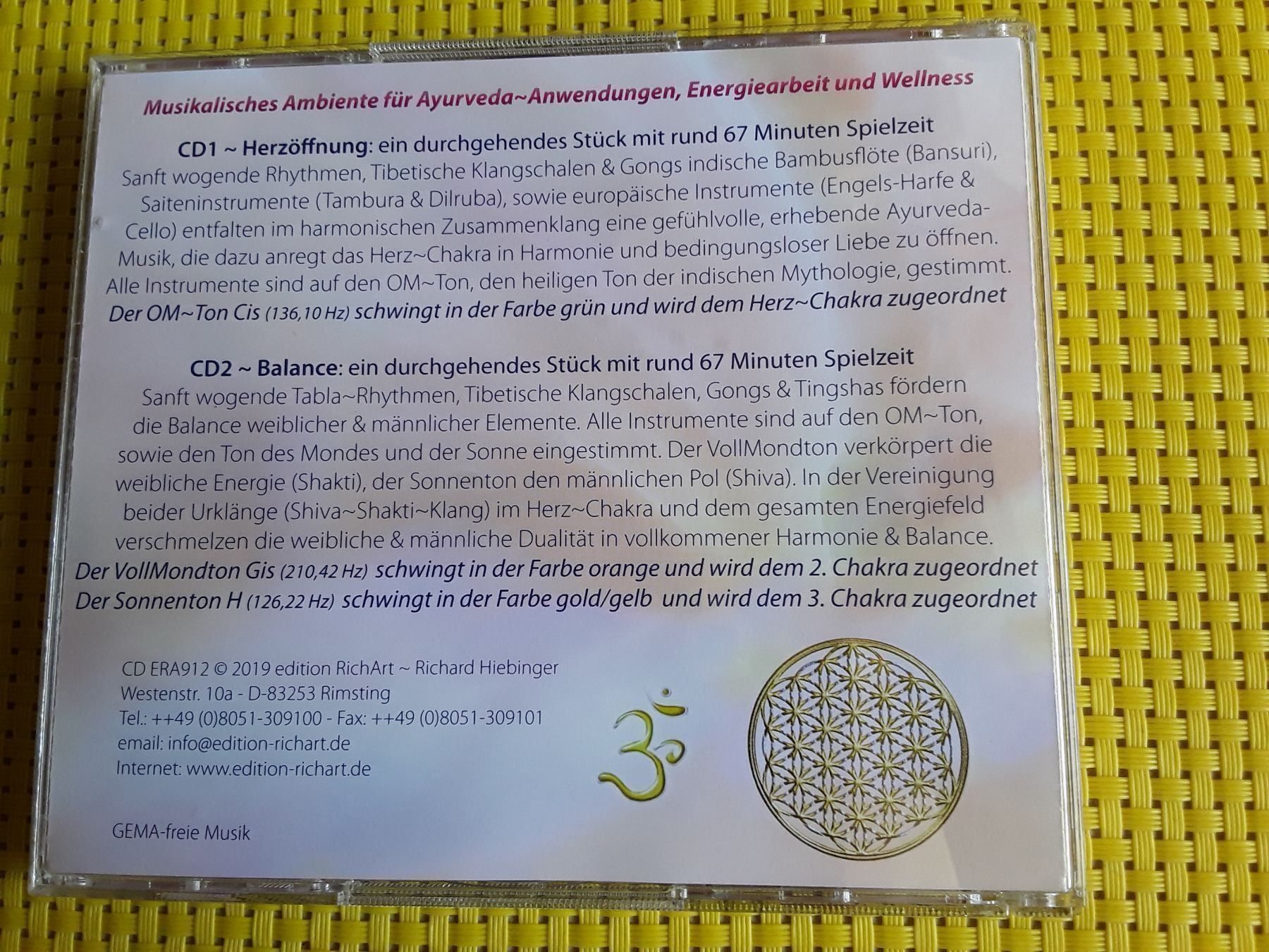 CD: 2  CD - Ayurveda Herzöffnung u. Balance – Nuovo e nell'imballaggio originale da Rebstein venduto da Buchsi03 1