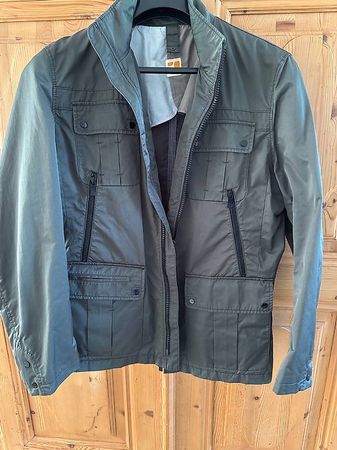 Hugo Boss Freizeitjacke, regenabweisend, olivegrau, 52, neu