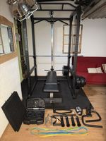 Homegym Komplettset (185kg) – Power Rack, Kabelzug, Bank