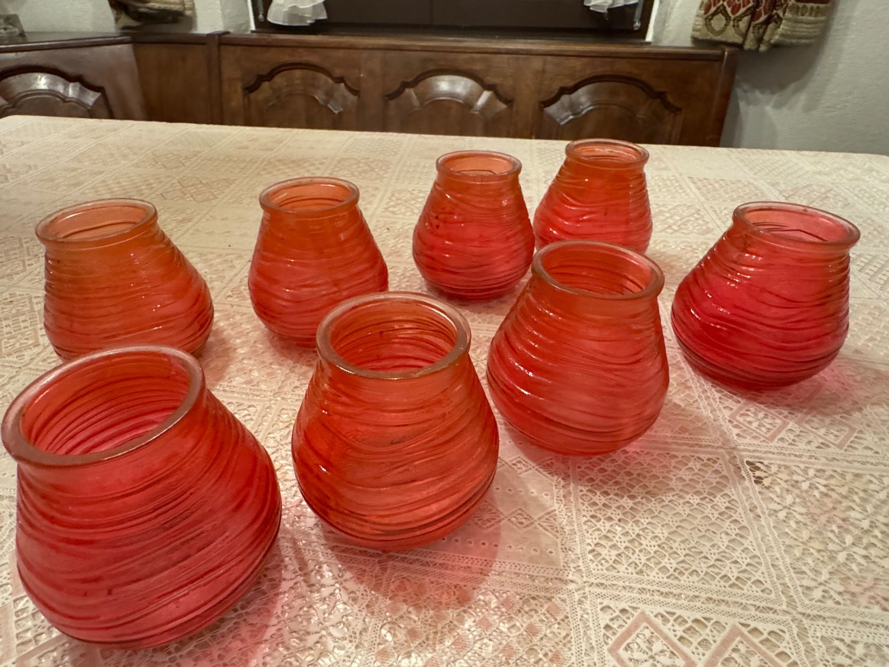 Kerzenständer: 8er Set Windlichter Glas rot gebraucht – Gebraucht aus Winterthur von sportdisco2 5