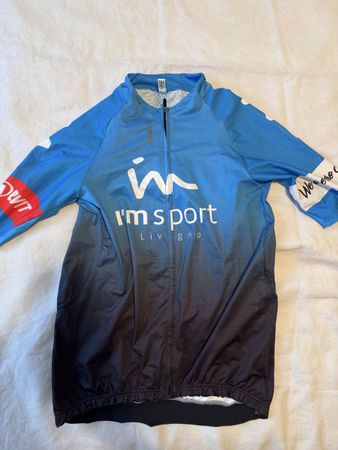 Maglia Ciclismo sportiva uomo taglia L blu/nera made in Ital