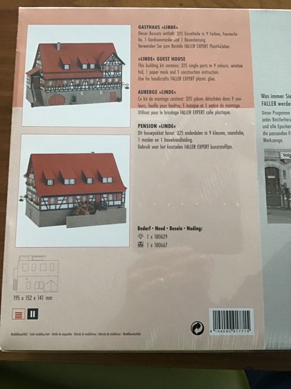 Faller Modellini di ferrovie: Faller 191771 Gasthaus Linde – Nuovo e nell'imballaggio originale da Rudolfstetten venduto da Gwyneth2 1