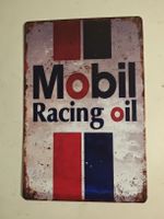 Blechschild, Mobil Racing Oil, Deko in Vitange-Look.(nov401)