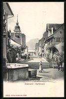 Küssnacht /SZ, Dorfstrasse mit Brunnen,