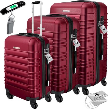 Hartschalenkoffer 3tlg Set M-L-XL rot