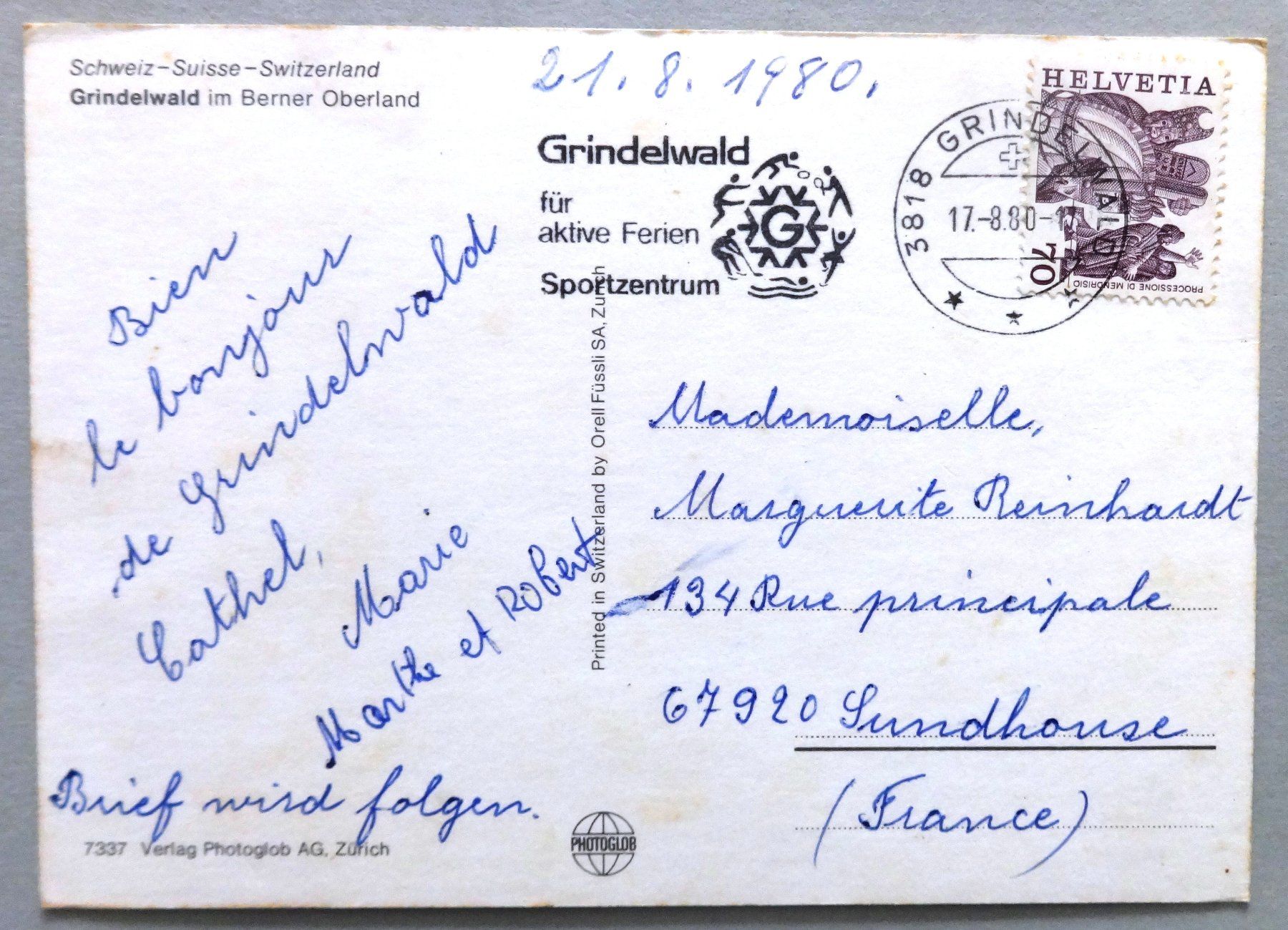 Cartes postales: Grindelwald im Berner Oberland – Défectueux à Fétigny par Billy2miny 1