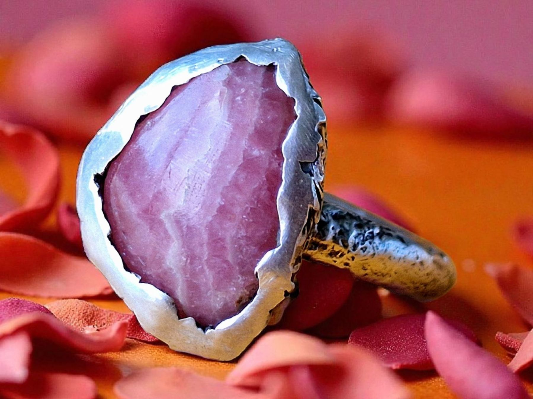 Anelli: Statement-Ring Silber mit Rhodochrosit, Grösse 56 – Nuovo e nell'imballaggio originale da Aarau venduto da Schmuckhoehle_MD