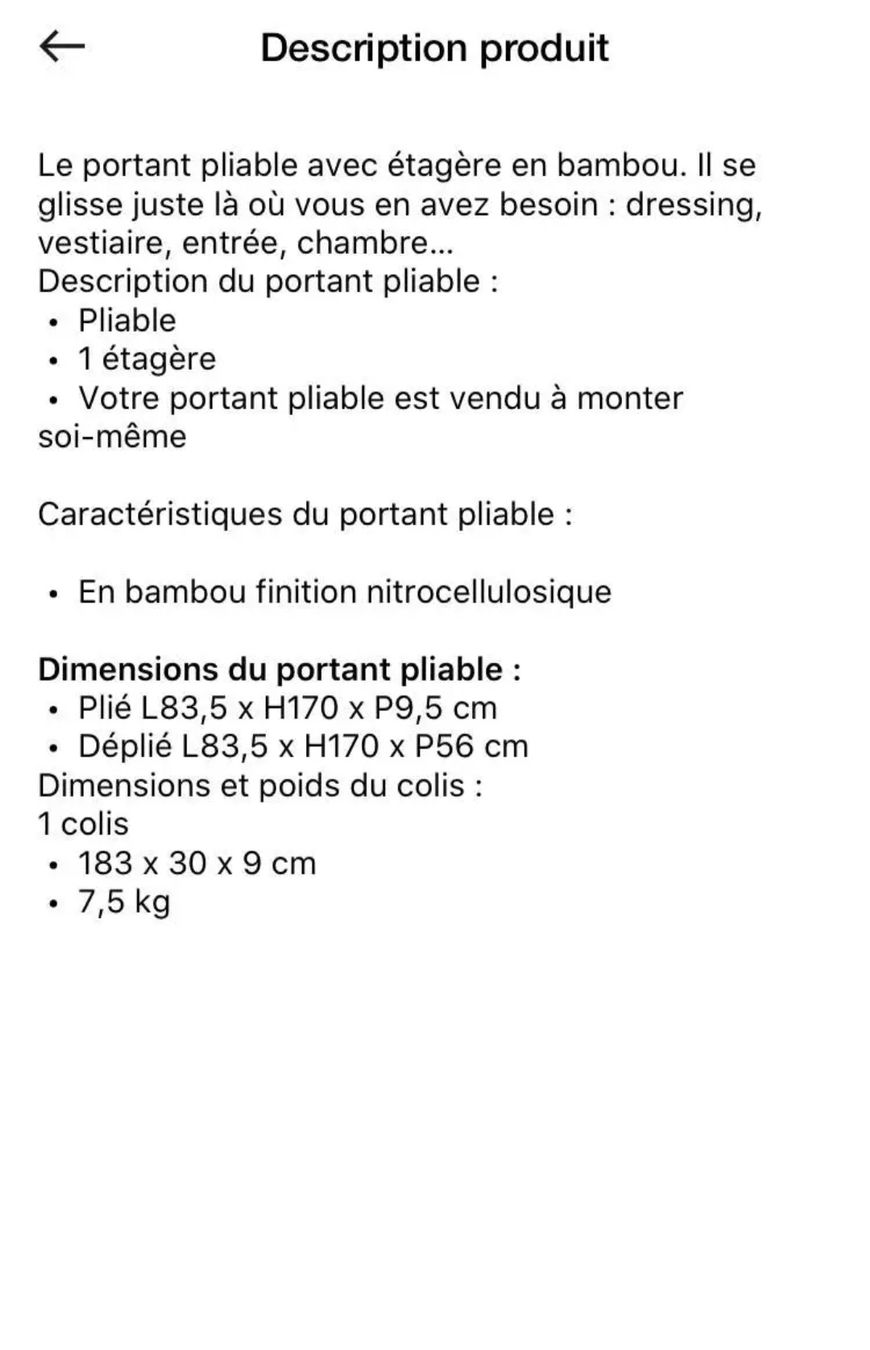 La Redoute Guardaroba: Porte manteau en bambou  – Nuovo (secondo la descrizione) da Lausanne venduto da skede 3