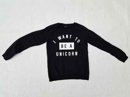 Schwarzes Sweatshirt "I want to be a Unicorn" Gr. S top!