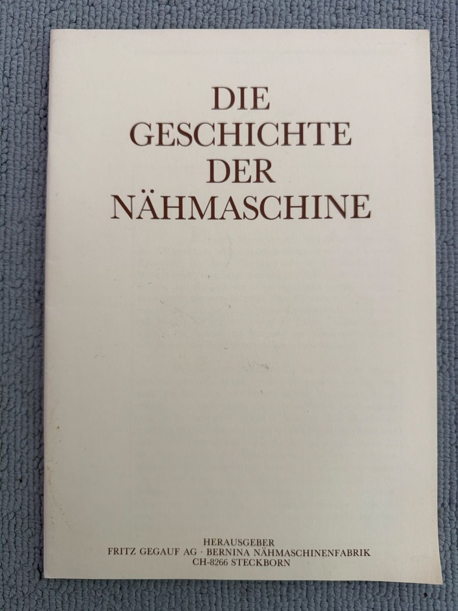 Libri: ///Geschichte der Nähmaschine //// – Usato da Birmenstorf AG venduto da Pat_roll.