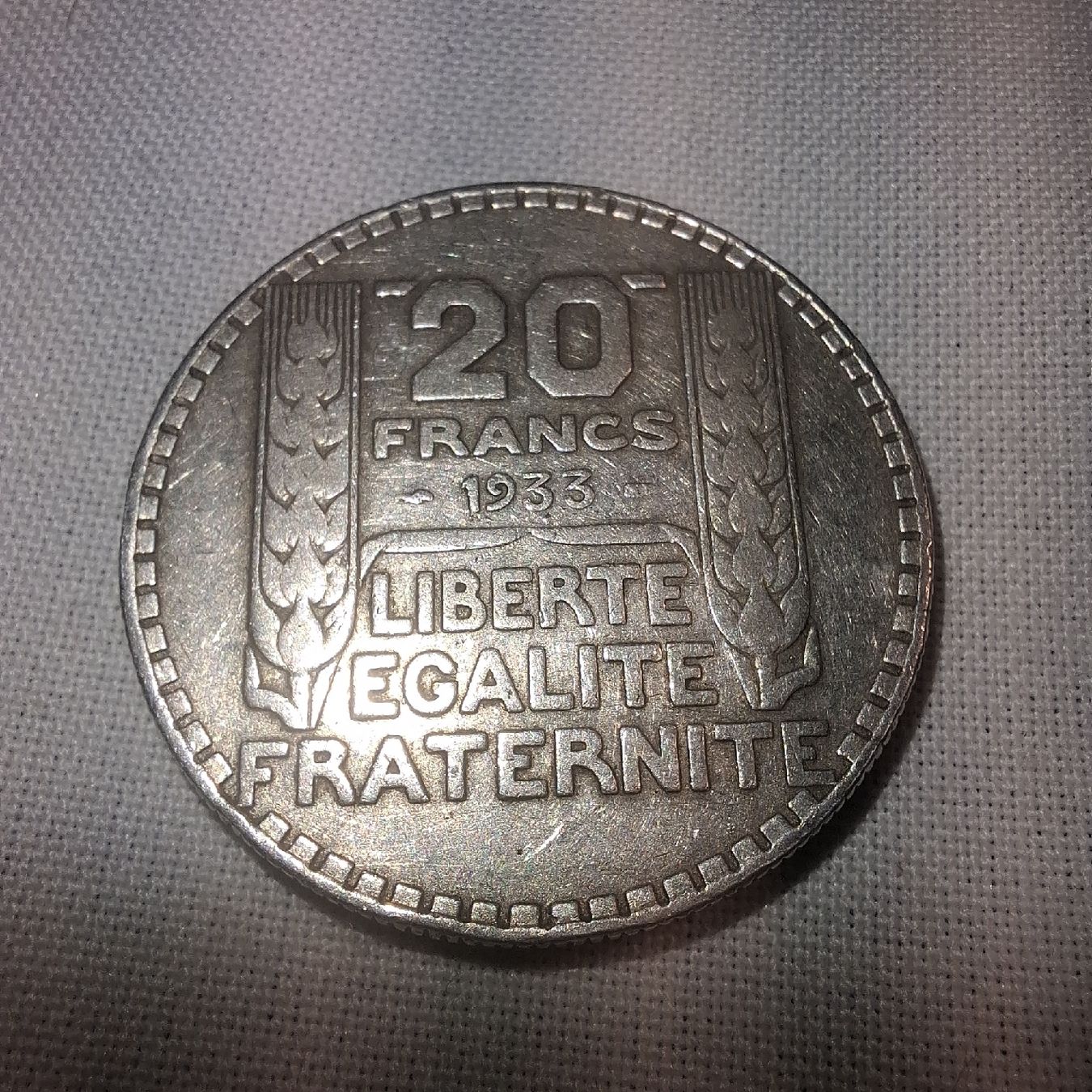 Alle Münzen: 20 Francs 1933 Frankreich – Gebraucht aus Nürensdorf von DANG3REUX 1