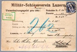 1895 NACHNAHME UNTERHALTUNGSGELD LUZERN-HOCHDORF - EW54