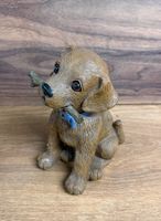 Deko-Hündli, Tierfigur mit Knochen, Sammlerstück, Top!