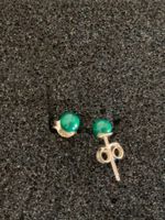 Ohrstecker Malachit, Grün, 5mm, 925 Silber