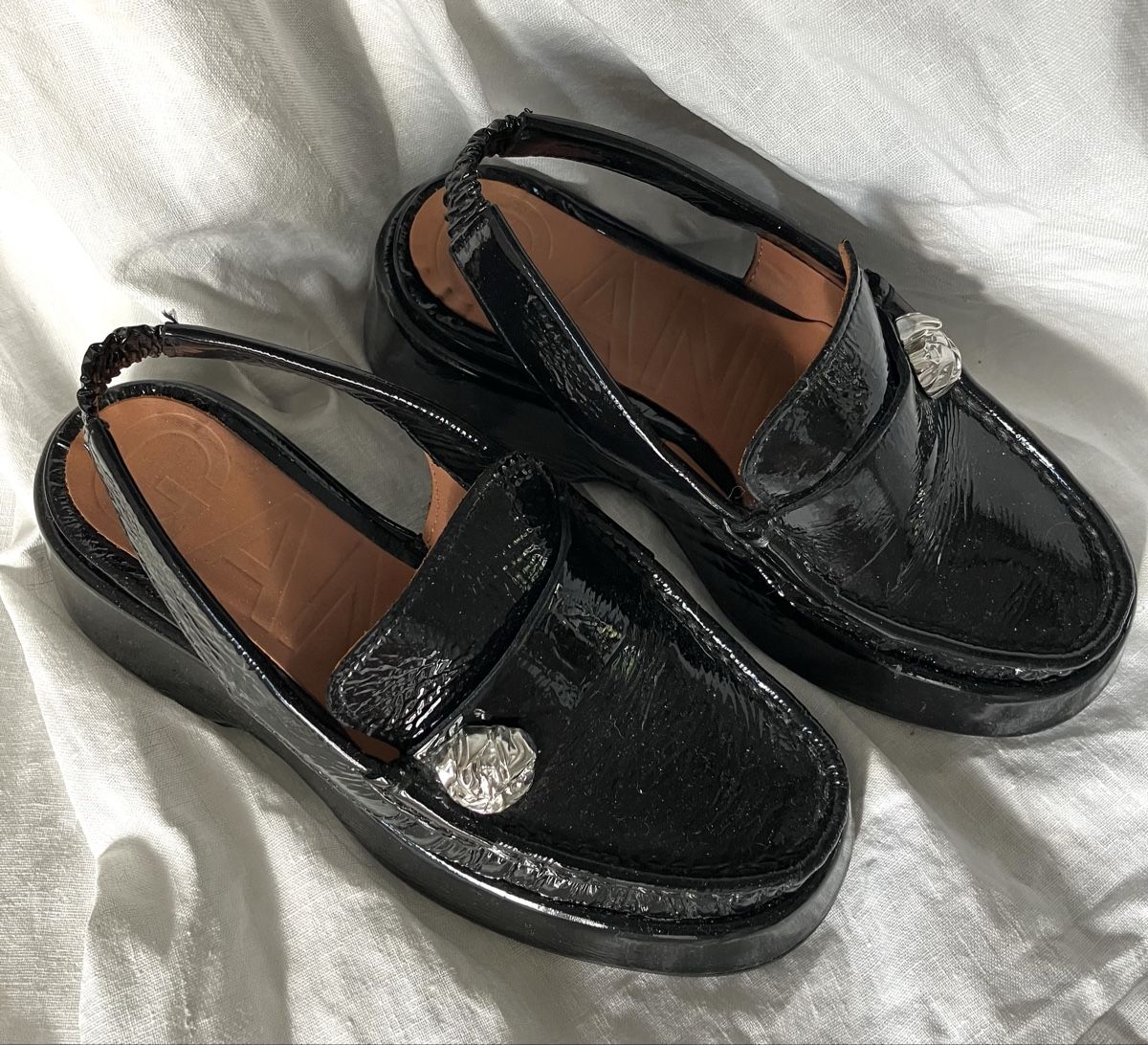 Damenschuhe: Sling-Sandale Ganni schwarz – Gebraucht aus Büsserach von JNW013 1