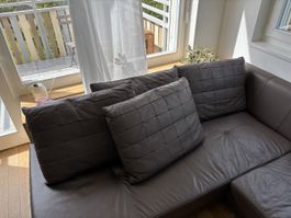 4 Lederkissen (ohne Sofa)