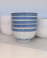 Vintage Tienshan Chinese Porcelain Set - 5 bowls & 5 spoons