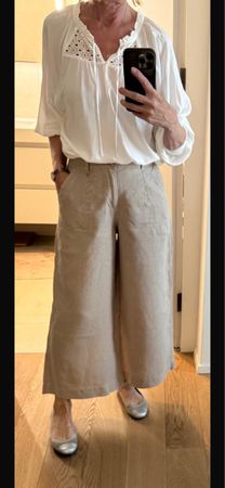 NILE Leinen-Culotte / Palazzohose Gr. XS – 100% Leinen