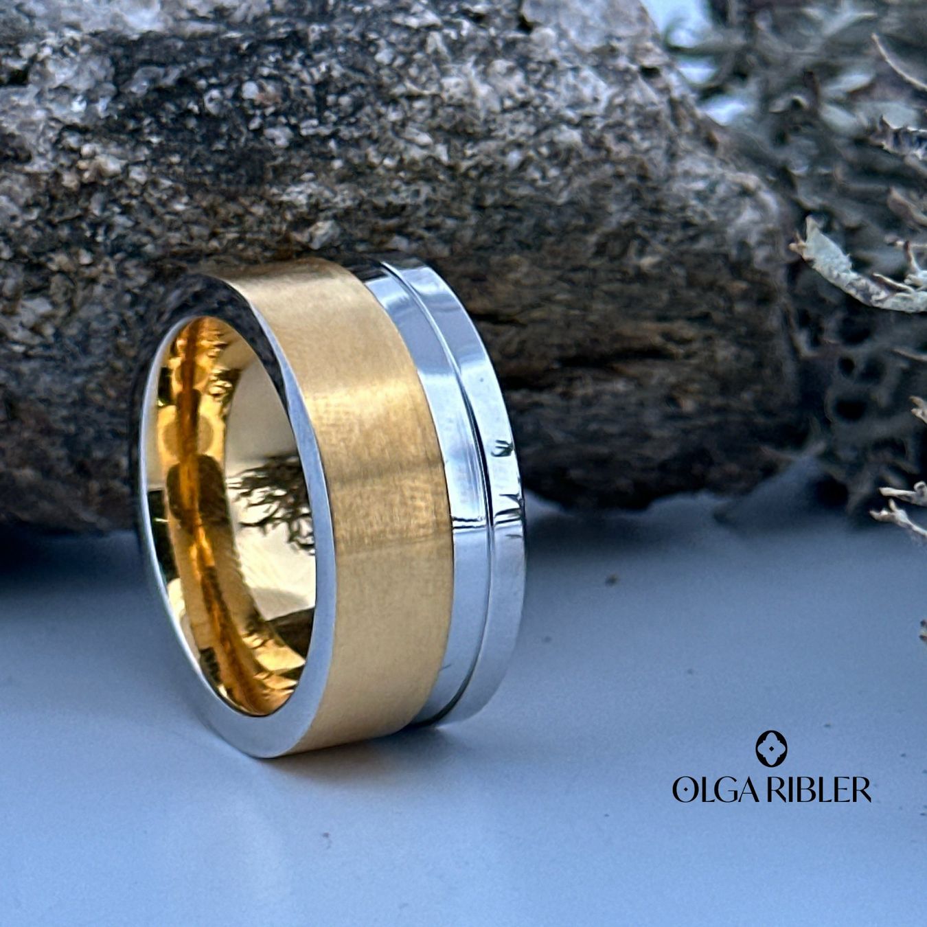 Olga Ribler Anelli: Edelstahl 11 mm Ring bi-color Grösse 59 – Nuovo (secondo la descrizione) da Luzern venduto da Schmuckoutlet 6
