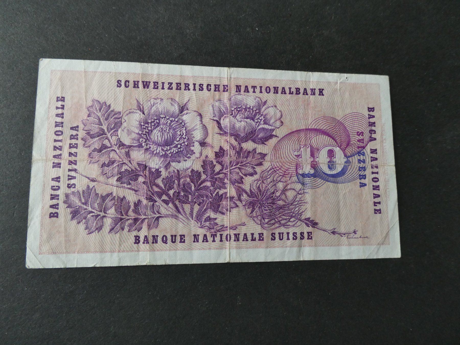 Billets de banque: Schweiz 1974, 10 Franken – D'occasion à Hinterforst par Rohusri 1