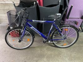 Citybike/Trekking Velo mit Korb Blau
