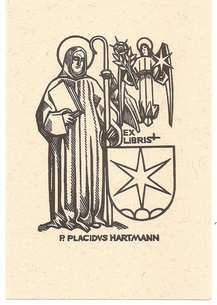 Incisioni: Ex-libris héraldique P. Placidius HARTMANN, Luzern – Usato da Farvagny-le-Grand venduto da OlivierFurrer