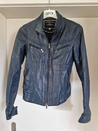 Lederjacke blau, ital Grösse 42, xs/34 Schweiz