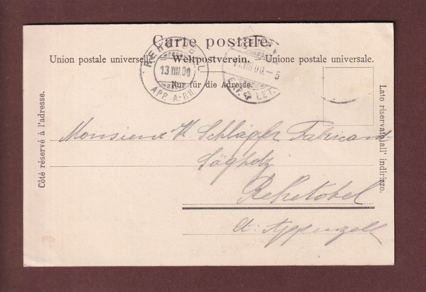 Cartoline postali: GENEVE - L'Université - 1900 – Usato da Pully venduto da nicecards 1