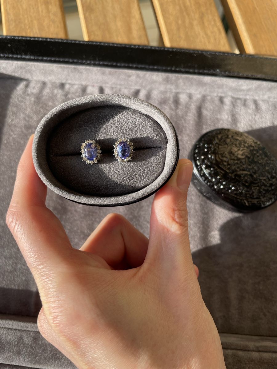 Orecchini pendenti & Orecchini a lobo: Wunderschöne Tanzanite Ohrringe mit Diamanten – Nuovo (secondo la descrizione) da Zürich venduto da fam_mww6 4