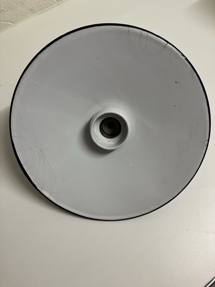 Lampadari & plafoniere: Antiker Lampe Emaille weiss – Usato da Gossau SG venduto da skalar01 1