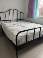 160x200cm Metallbett schwarz inkl Lattenrost - gute Zustand