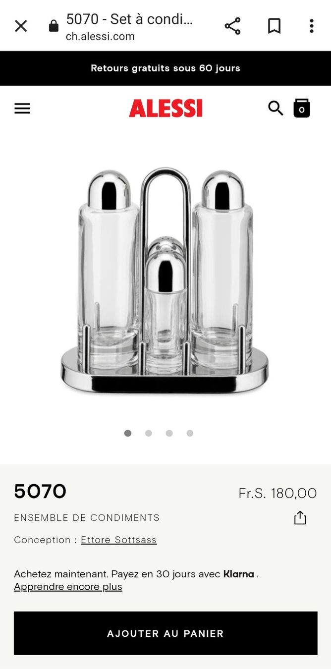 Alessi Set di piatti: Ensemble de condiments Alessi 5070 – Usato da Neuchâtel venduto da blacksad1990 3