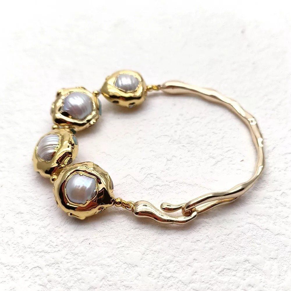 Bracciali & Braccialetti: Lua Design weiss Perlen Armband Echt Bracelet rigide Perle – Nuovo (secondo la descrizione) da Prilly venduto da ilyria73 4