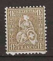 CH052 - Helvetia assise 52 ** (papier mélé)