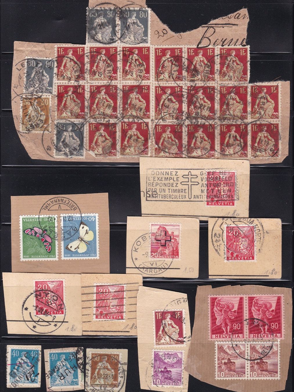 Tutti i francobolli: 60 Stk. Briefmarkenausschnitte ab Altschweiz – Usato da Münchwilen AG venduto da Nesar 2